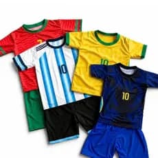 Conjunto Infantil Esportivo Camiseta + Short Futebol Casual Confortável Respirável Criança Diversas Cores e Tamanhos
