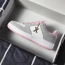 Tênis ᒪ  ✓  Premium Feminino Casual Branco Rosa Confortável Leve Moda 2026