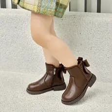 Botas Para Meninas Outono Inverno Estilo De Tornozelo 2026 Novo Sapatos Infantis Atacado De Menina Arco Princesa