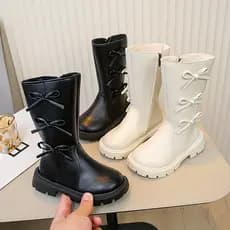 Botas De Outono/Inverno Para Meninas , Infantis De Princesa Estilo Britânico Com Forro De Pelúcia O , Lã