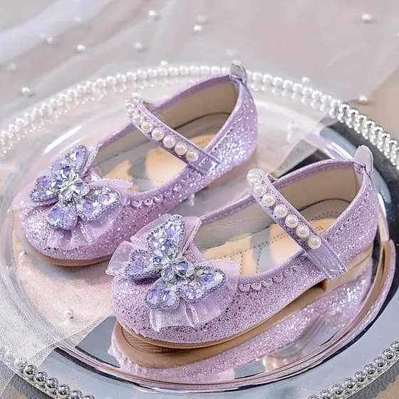 Moda Feminina Arco Brilhante Na Ao Ar Livre Usar Sapatos De Princesa , Temporada De Casamento Bonito Mary Jane Apartamen