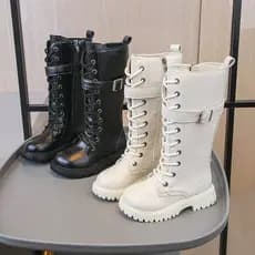 Botas Femininas Para Outono/Inverno , Longas De Cano Alto Apresentações Em Passarela , Bota Única Com Zíper Lateral Infa