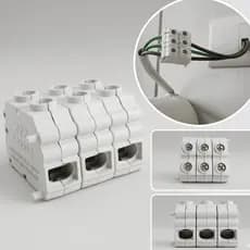 Conector Chuveiro Elétrico Triplo Mono Bi 50A 450V Emenda Anti Fuga Evita Mau Contato