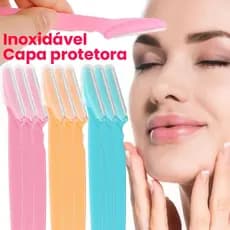 Kit 6/12 Lâmina Sobrancelha e Rosto Navalha Navalhete para Depilação Facial sobrancelhas buço e axila Navalha Depilação
