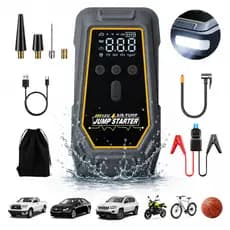 Compressor de Ar Portátil Digital Recarregável Inflador Pneu Carro Moto Bike USB LED