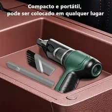 Aspirador de pó portátil 4 em 1 de alta potência e recarregável, ideal para limpar carros, carpetes e gavetas.
