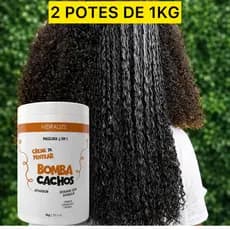 Máscara Bomba Cachos Sos Ativador de cachos e Creme de Pentear 1kg Hidralizee Mascara 2 em 1 - 1kg
