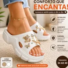 Chinelo Tamanco Feminino Plataforma EVA Nuvem com Acessórios - Leve e Macio