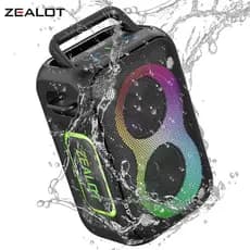 【Saída do Brasil】ZEALOT PT02 60W,8000mAh,Bluetooth5.4,2×φ79mm 30W,TWS Múltiplo,TF,#caixa de som potente
