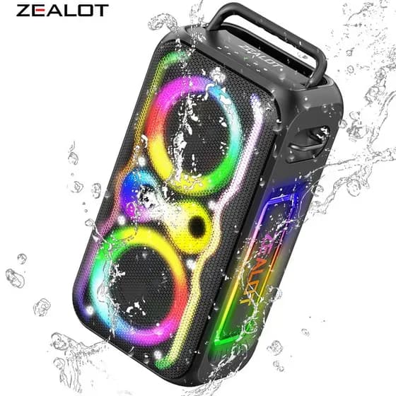 【Garantia de 12 meses】ZEALOT PT21200W,48000mAh,Bluetooth5.3,2×φ166mm80W+2×20W Agudo,PD45W QC18W,#caixa de som blootooth