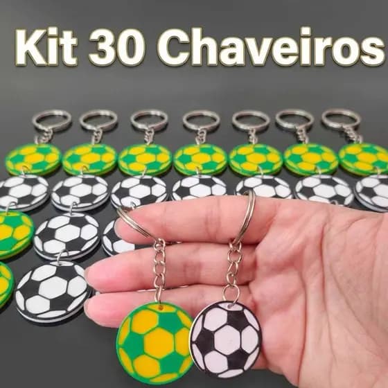 Chaveiro Bola Futebol- Copa - Kit- unidades - Lembrancinha-Campeonatos-Torneio-Festa-Aniversario-Presente