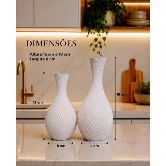 Vaso Decorativo em Espiral Disponível em Varias Cores - KIT com 2