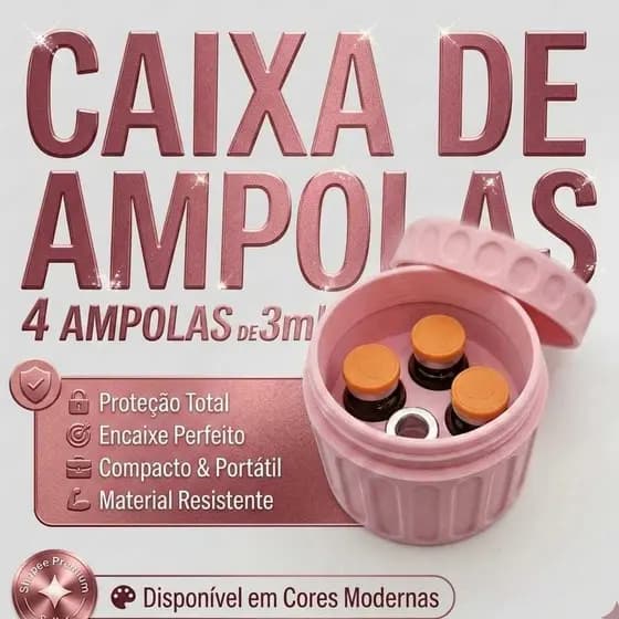 Porta Ampolas 4 ampolas Monjauro, Tirze, TG | Organizador Seguro e Portátil | Estojo Protetor Mounjaro|Vacinas e Injeço