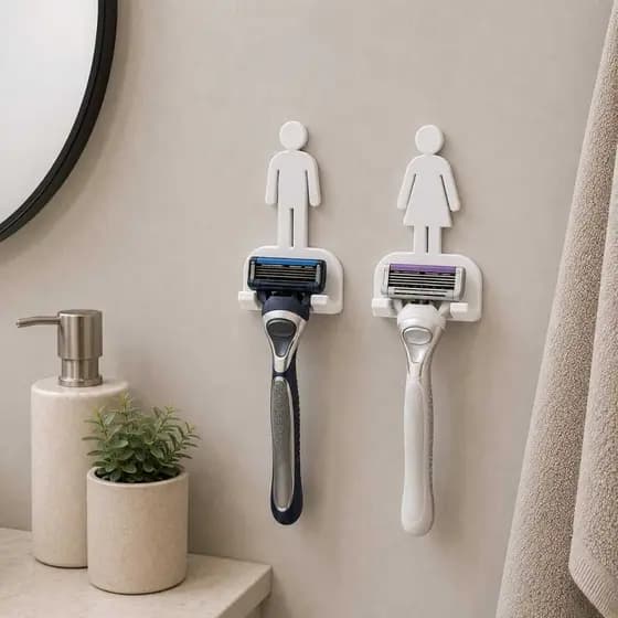 Suporte de Lâmina de Barbear Conjunto Kit Feminino Parede de Banheiro Organizado