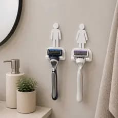 Suporte de Lâmina de Barbear Conjunto Kit Feminino Parede de Banheiro Organizado