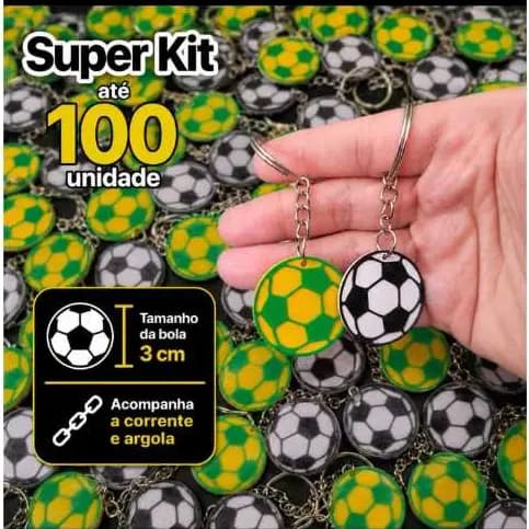 Chaveiro Bola Futebol, KIT para Copa, ótimo para Lembrancinha campeonatos, futsal, torneio, festa