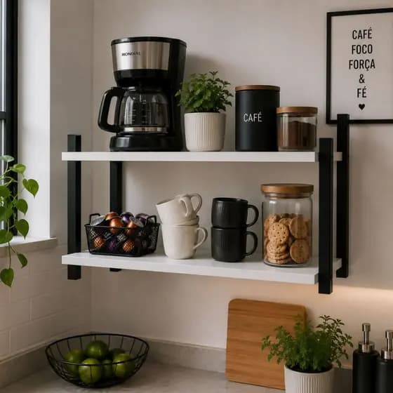 Prateleira de Parede Suspensa Multiuso - Estante Organizador Moderno Decoração Cozinha Livros Quarto