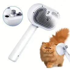Escova Elétrica 3 em 1 para Pets com Spray USB Recarregável para Cães e Gatos