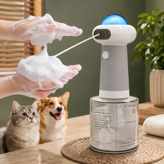 Máquina de Espuma para Banho Pet Elétrica Portátil Automática Limpeza Profunda Cães