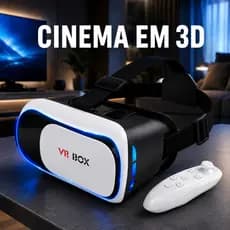 Óculos VR Box 2.0 Realidade Virtual Cardboard 3D com Controle Bluetooth
