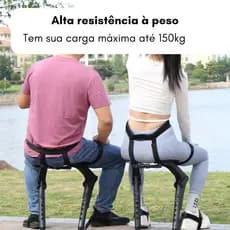 Cadeira Portátil Dobrável para Camping Caminhada Altura Ajustável Assento Vestível Confortável