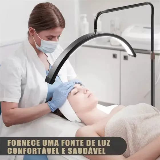 Luminária LED Meia Lua para Estética Salão Spa 3 Tons Ajustáveis Mesa Profissional
