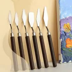 Facas de Pintura a Óleo 7 Peças Inox – Kit de Espátulas Profissionais para Artistas e Tela