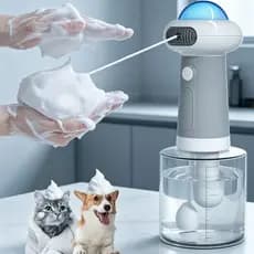 Dispensador de Espuma Automática para Banho de Cães e Gatos | Menos Estresse