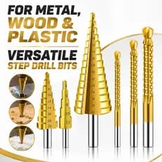 Brocas Escalonadas Cônica Metal Marcador Punção Alumínio Cobre Amarela Kit 3/6/7