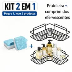 Conjunto de 2 prateleiras de canto para chuveiro em aço inoxidável resistente à ferrugem