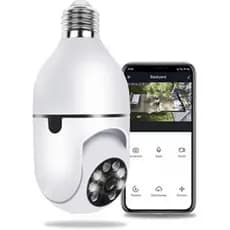 Câmera Segurança Lâmpada Wifi Full HD Sem Fio Wireless 360 Night Vision JB- 8177