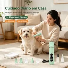 Aparador de pelos multifuncional 4 em 1 para animais de estimação, verde