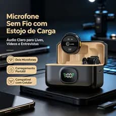 Microfone sem fio profissional com dois lapelas + adesivo nasal: possui função de redução de ruído e design de ímã forte