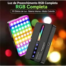 Luz de bolso com três temperaturas de cor, luz de preenchimento RGB full-color, luz LED portátil miniatura para uso ao a