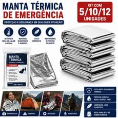 Kit 5/10/12 Mantas Térmicas Aluminizadas Resgate Camping Dimensões expandidas:1.4m*2,10m