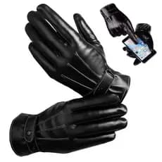 Luva Motociclista Morenna Pimentta Couro Sintético Preto Brave Bull
