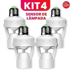 Soquete Luz Com Sensor De Movimento Bivolt E Area De 360 Graus Lampada Por Indução