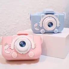 Mini Câmera Infantil Mini Recarregável Com Capa Video Jogos Fotos