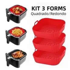 Formas de Silicone Quadrada/Redondo para Air Fryer e Forno Forma com Alça,Promoção!