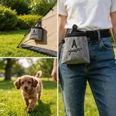 Bolsa Porta Petisco para Cachorro Resistente Impermeável com Cordão de Apertar para Treinamento Passeio e Viagem