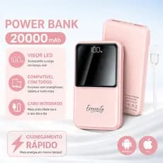 Carregador Portátil 20000mAh PowerBank Turbo Tipo C Compatível iPhone/Android Viagem Avião Bateria Portátil Para Celular