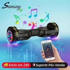 Hoverboard Infantil 6.5" 15km/h Hoverboard Original Com LED Bluetooth Suporta 100kg Skate Eletrico Hoverboard