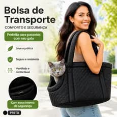 Bolsa de Transporte Pet para Gato e Cachorro Acolchoada Espaçosa e Multiuso Bolsa Pet Transporte