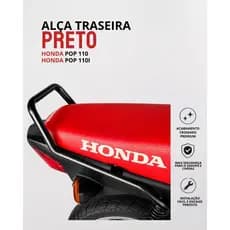 Alça Pop 110 110i 2016 A 2027 Preta - Esportiva - Quadrada Alcinha Média