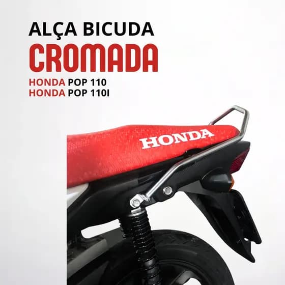 Alça Da Pop 110 Esportiva Bicuda Cromada Média Ano 2015 À 2027 Alça Pontuda Cromada pop 110i 110ES