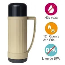 Garrafa Térmica Aladdin 1 litro Original com Alça Garrafa Café ou Chá