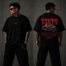 Camiseta Algodão Oversized Wisdom Tokyo Retro Underground Academia Unissex Confortável