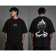 Camiseta Camisa Oversized Vegeta Musculação Majin Premium Algodão Streetwear Treino Academia