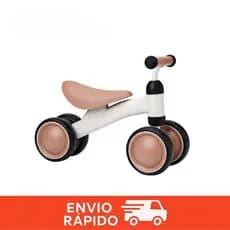 Bicicleta de Equilíbrio 4 Rodas Bege Menino Menina Infantil Bebê Sem Pedal Treino de Equilíbrio Coordenação Motora