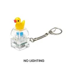 Botão anti-stress mecânico transparente com chaveiro, brinquedo anti-stress pressionável, pingente de desenho animado co
